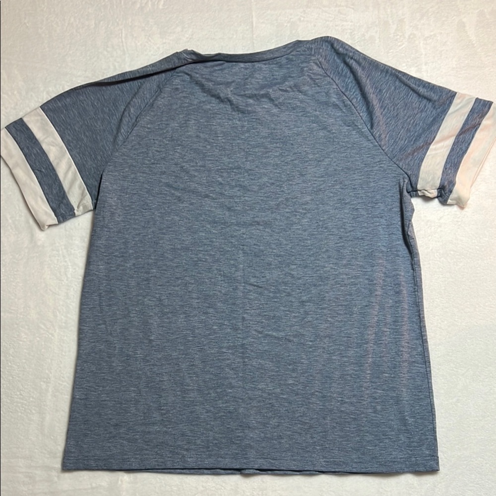 Blue and White Varsity Raglan T-Shirt - Picture 7 of 11